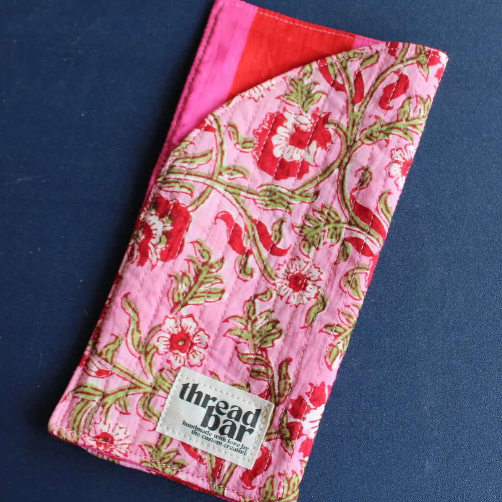 Pink Floral Sunglasses Bag