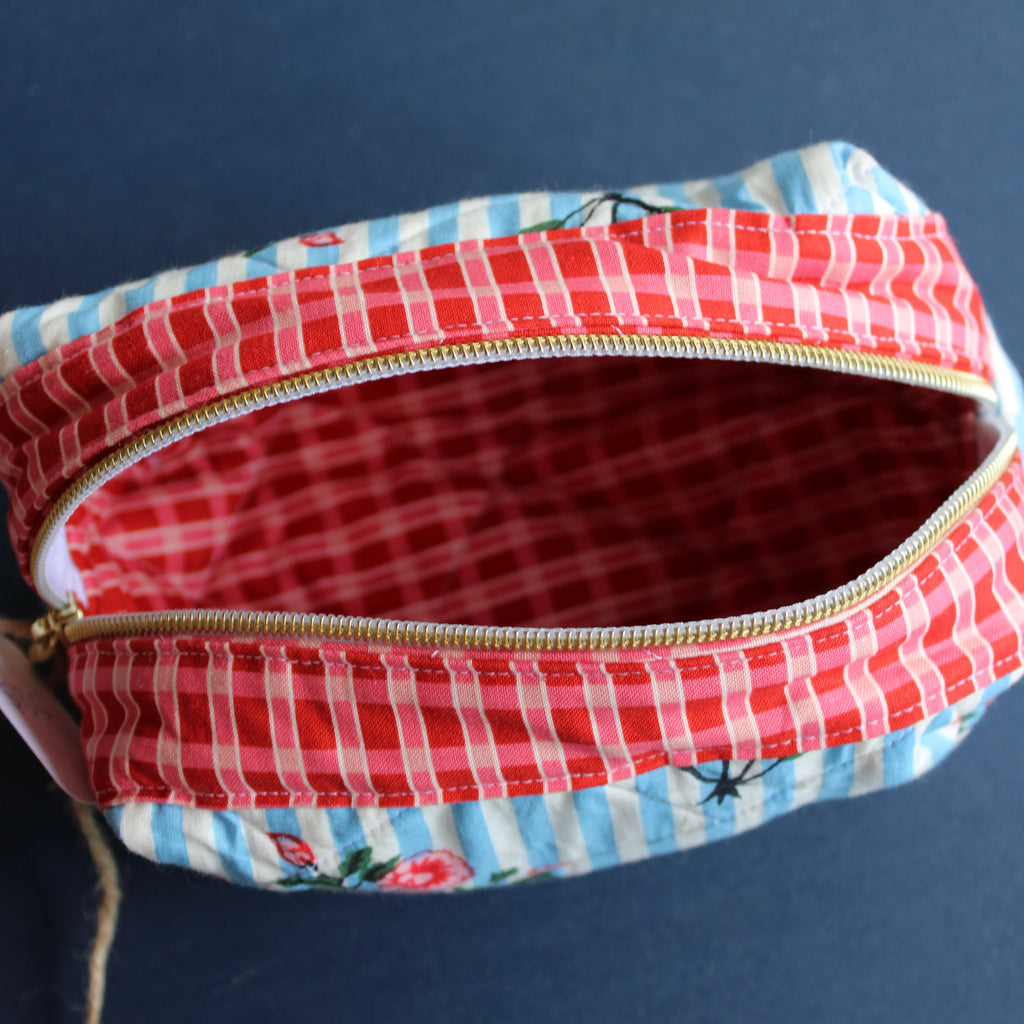 Blue Stripe Floral Size Small Bag