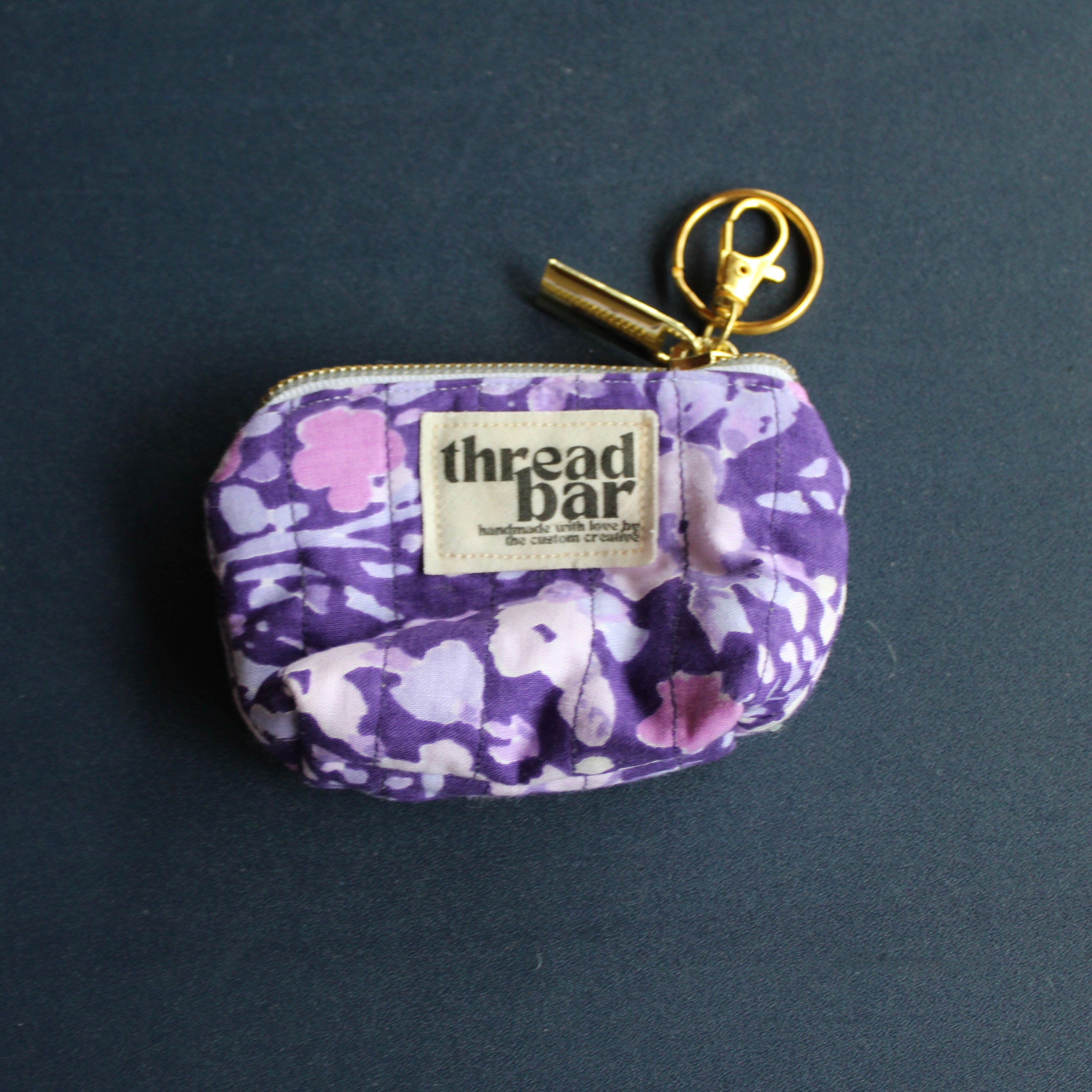 Purple Floral Coin Bag