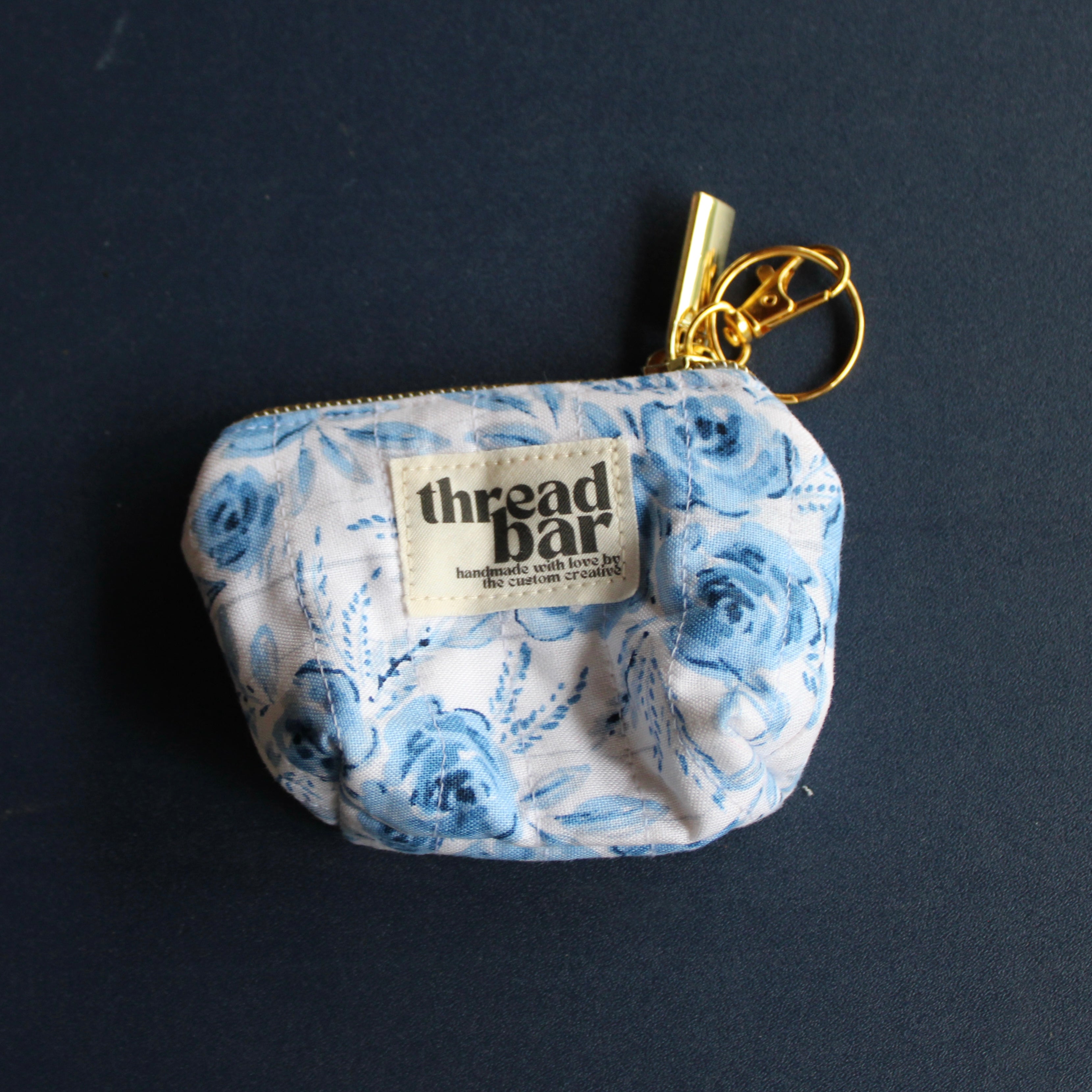 Blue Floral Coin Bag