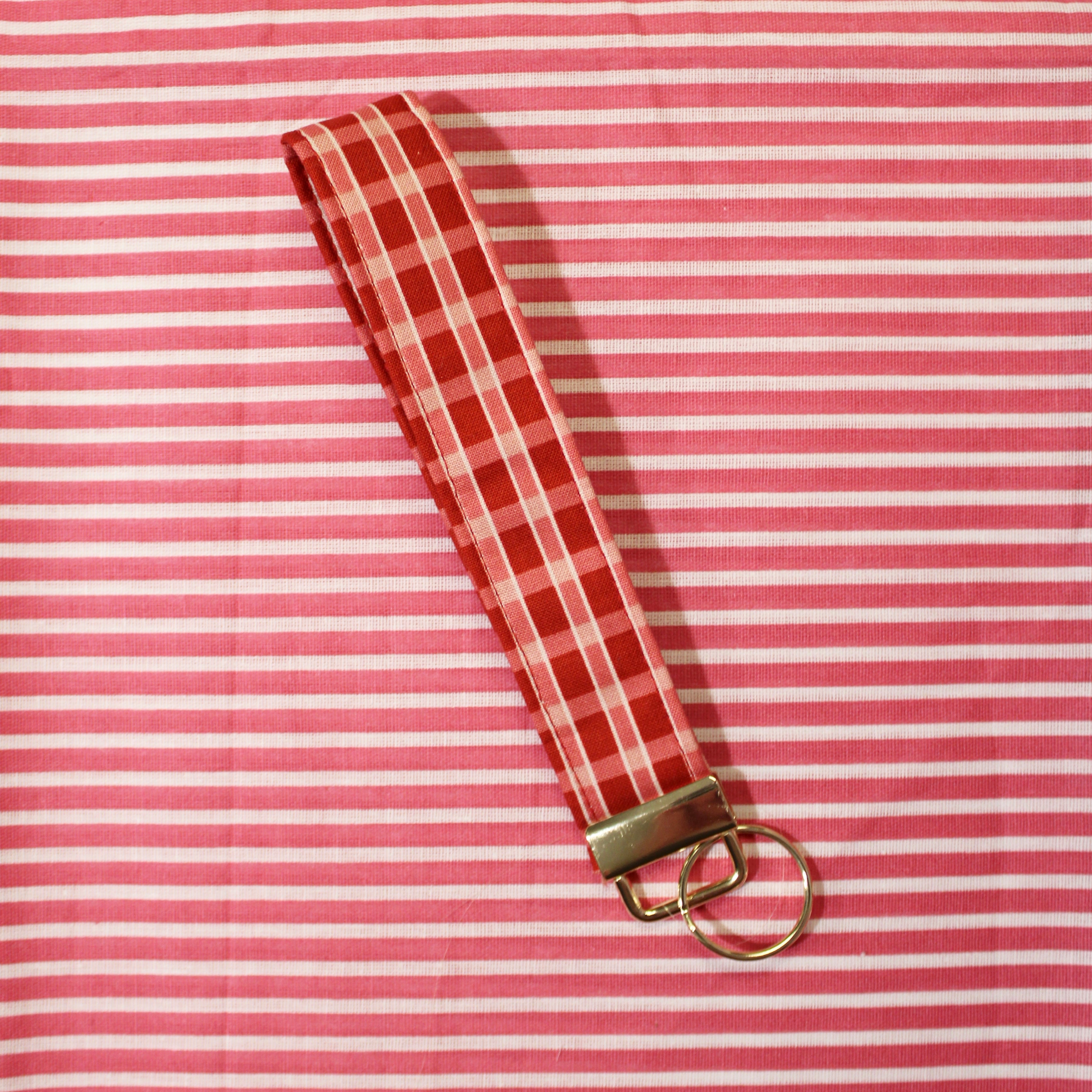 Red & Pink Plaid Keychain!