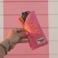 Pink Stripe Glasses Case