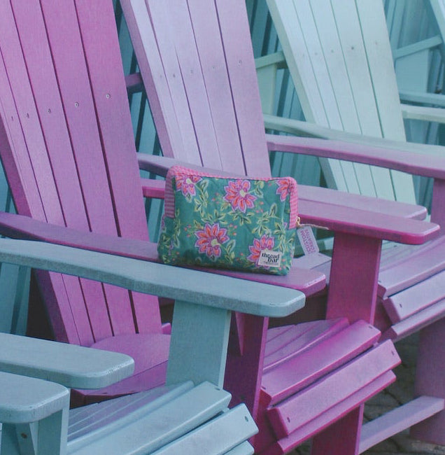 Large Green & Pink Floral Classic Bag