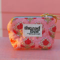 Coral Block Print Coin Bag