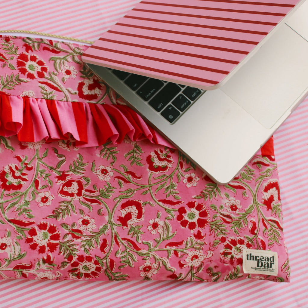 CUSTOM Laptop Bag with Accent Ruffle!