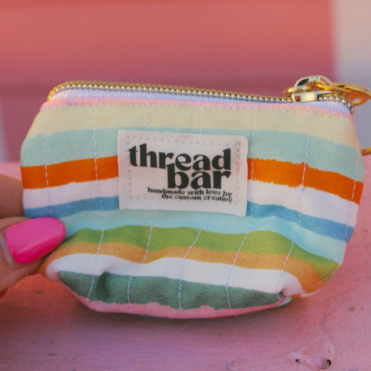 Rainbow Stripe Coin Bag